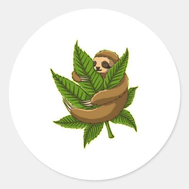 Sticker Rond Bun Weed Sloth (Devant)