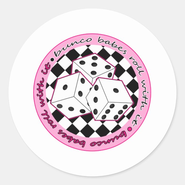 Sticker Rond Bunco Baby Roll With It - Rose (Devant)