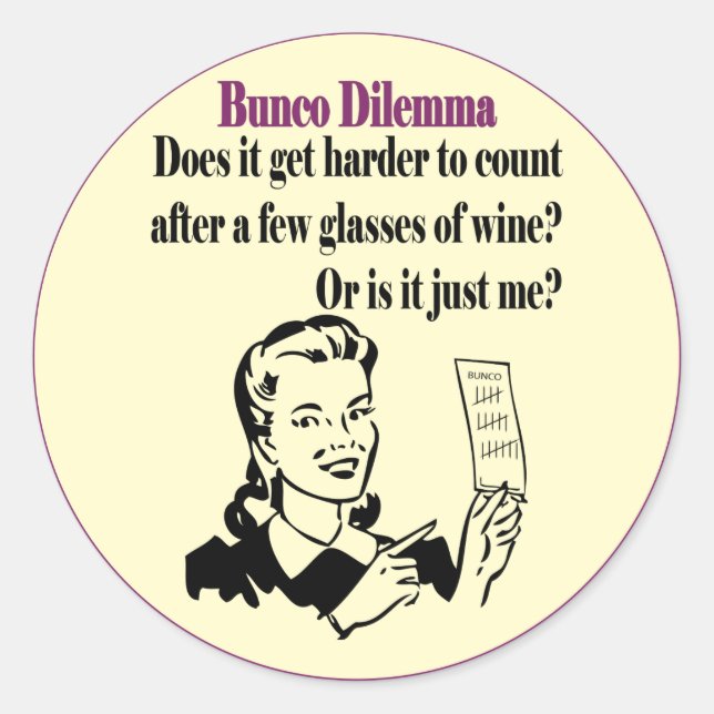 Sticker Rond Bunco - Dilema drôle (Devant)