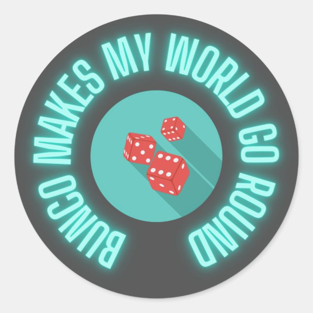 Sticker Rond Bunco fait mon monde aller autour de Neon (Devant)