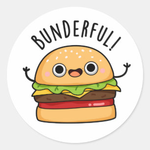 Sticker Rond Bunderny Burger Bun Pun
