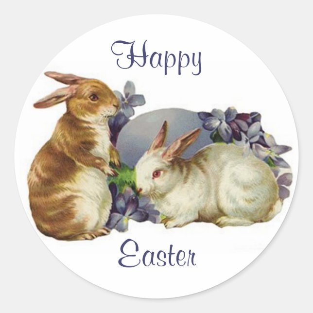 Sticker Rond Bunnies de Pâques (Devant)