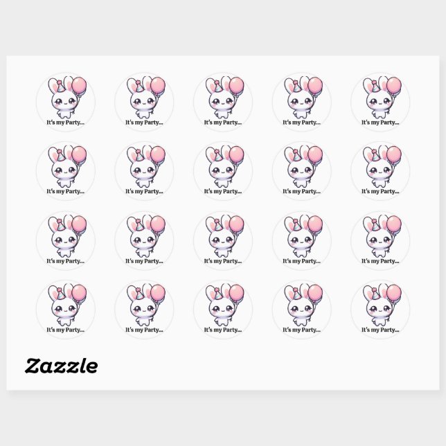 Sticker Rond Bunny (Feuille)
