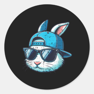 Sticker Rond Bunny de Pâques visage Casquette de baseball Sungl