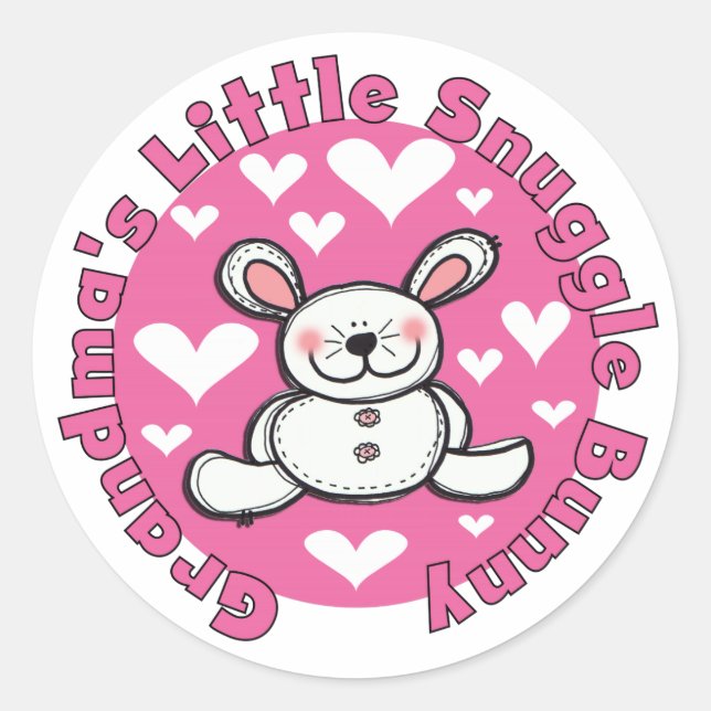 Sticker Rond Bunny de petite petite antinelle de grand-mère (Devant)