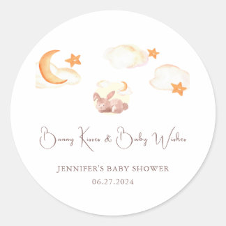 Sticker Rond Bunny Dreams Baby shower neutre