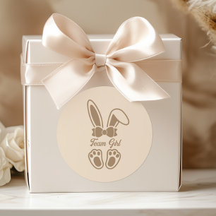 Sticker Rond Bunny Light Beige Genre Reveillez Équipe Fille