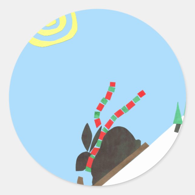 Sticker Rond Bunny Ski (Devant)