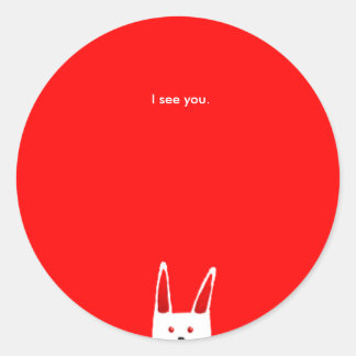 Sticker Rond Bunny vous voit