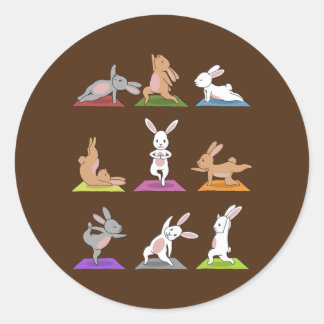 Sticker Rond Bunny Yoga