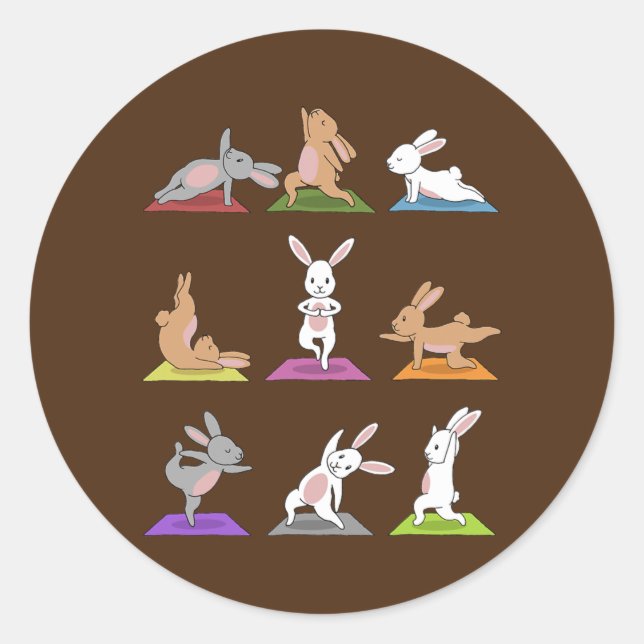 Sticker Rond Bunny Yoga (Devant)