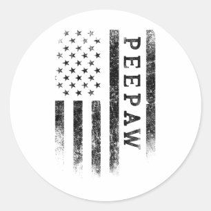 Sticker Rond Bunnyaw Drapeau américain patriotique Fête des pèr