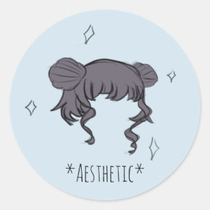 Sticker Rond Buns spatiaux *Stickers esthétiques* (feuille de 6