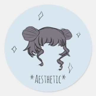 Sticker Rond Buns spatiaux *Stickers esthétiques* (feuille de 6