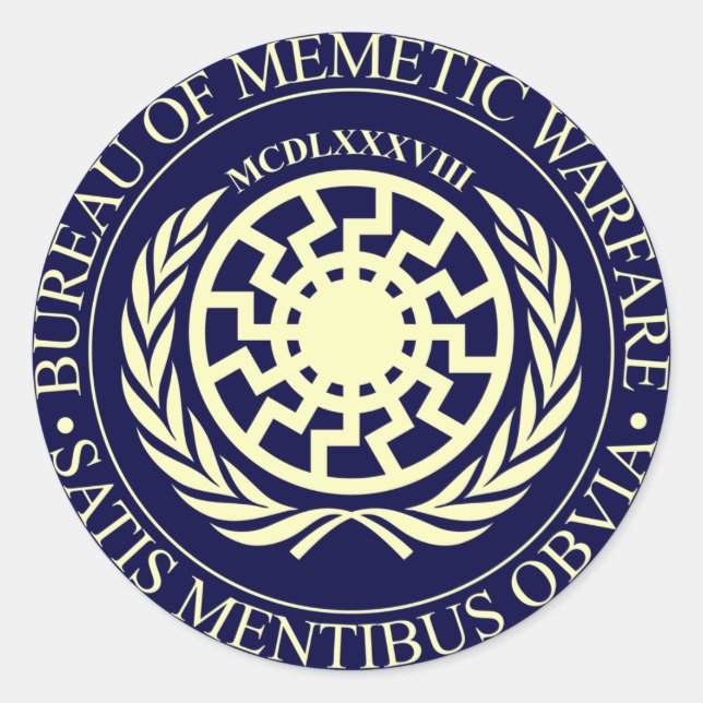 Sticker Rond Bureau de la guerre mémétique (Devant)