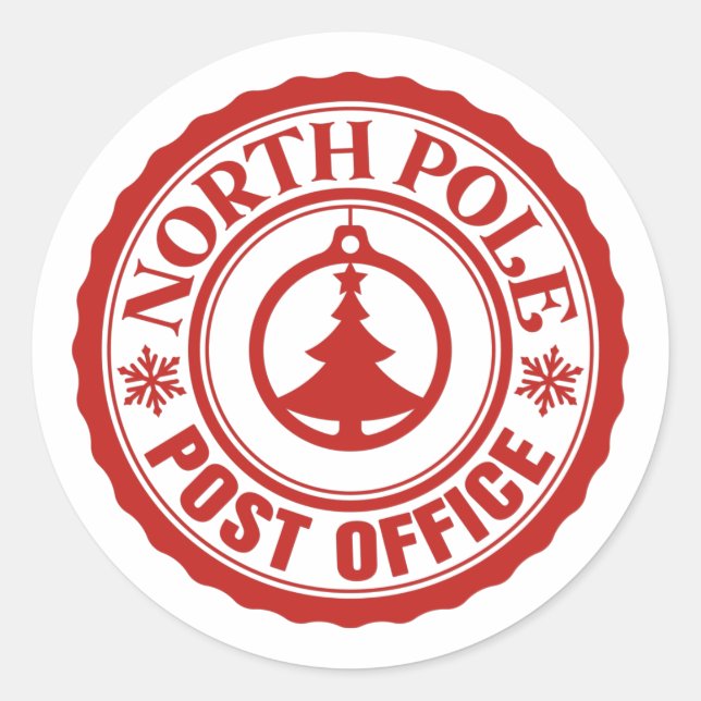 Sticker Rond Bureau de poste du Pôle Nord (Devant)