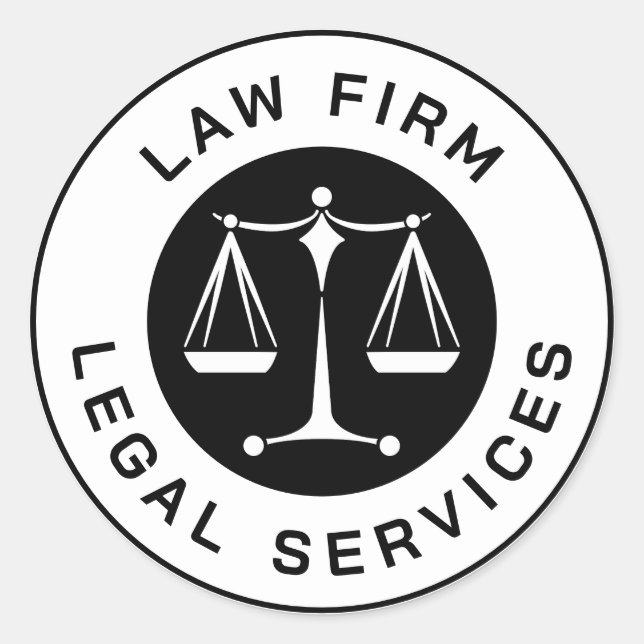 Sticker Rond Bureau du droit | Scales de justice (Devant)