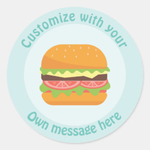 Sticker Rond Burger customisé