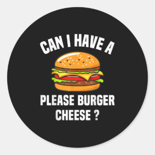 Sticker Rond Burger Fromage Hamburger Fromage Bbq Funny Sa