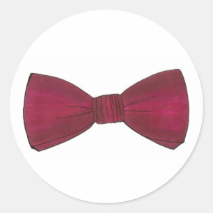 Sticker Rond Burgundy Maroon Bow Bowtie Mariage Prom Groom