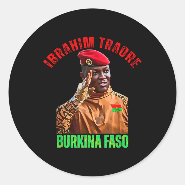 Sticker Rond Burkina Faso - Ibrahim Traoré Thomas Sankara (Devant)