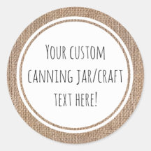 Burlap Personnalisé Imprimé Canning Jar Craft Cuis