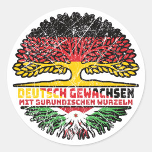 Sticker Rond Burundiste Allemagne Arbre Racine