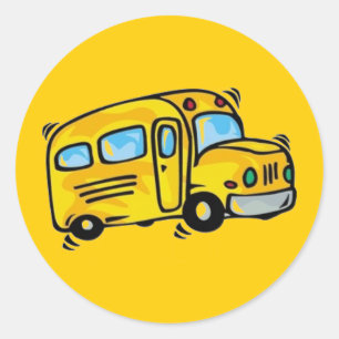 STICKER ROND BUS DE L'ÉCOLE GRAPHIQUE RETOUR ÉLÉMENTAIRE GRADES