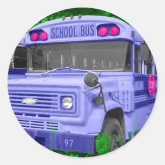 Sticker Rond Bus pourpre