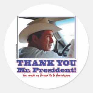 Sticker Rond Bush-Merci-toi-Américain