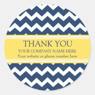 Sticker Rond Business Merci Nom de l'entreprise Blue Chevron