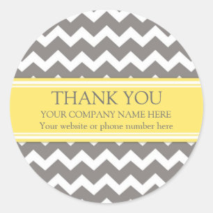 Sticker Rond Business Merci Nom de l'entreprise Grey Chevron