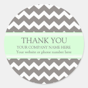 Sticker Rond Business Merci Nom de l'entreprise Mint Grey Chevr