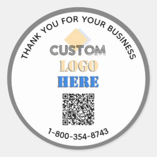 Sticker Rond Business Merci Votre logo Code QR
