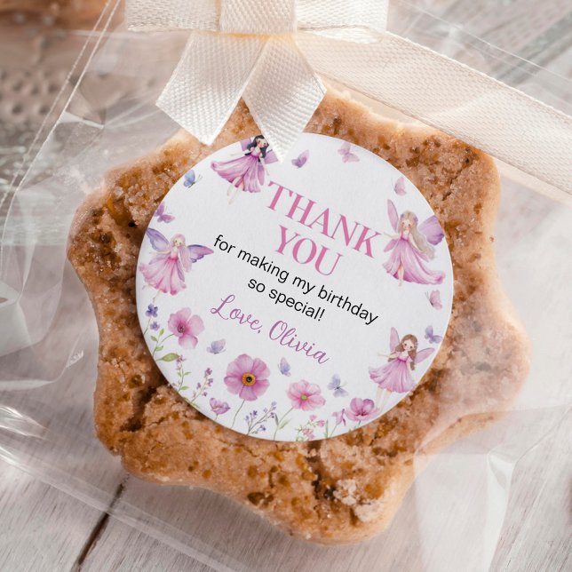 Sticker Rond Butterfly Fairy Floral Garden Birthday (Créateur téléchargé)