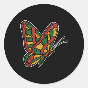 Sticker Rond Butterfly Junetten Blm Histoire noire Ame africain