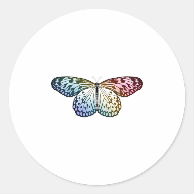 Sticker Rond Butterfly Rainbow (Devant)