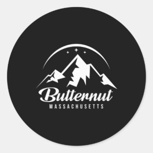 Sticker Rond Butternut Machusetts Station de ski Ski Snowboardi