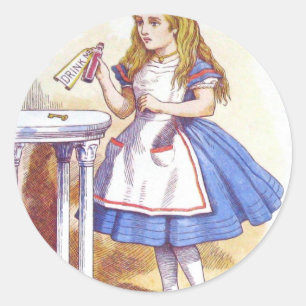 Sticker Rond Buvez-moi, Alice !