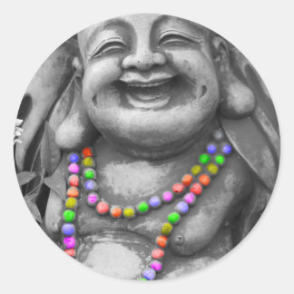 Sticker Rond bw gay buddah