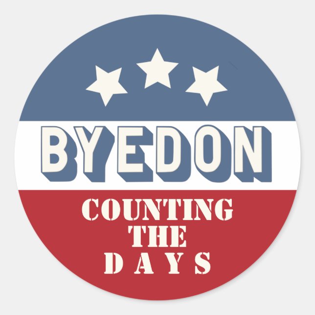 Sticker Rond Byedon Compte Les Jours Jusqu'Au Président Joe Bid (Devant)