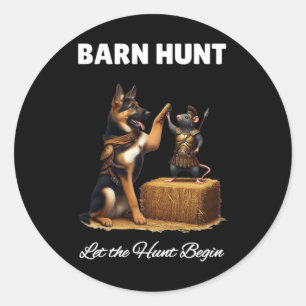 Sticker Rond Byrn Hunt Lover - Joli Rat Guerrier Et Germain