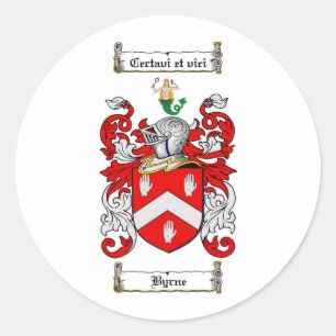 STICKER ROND BYRNE FAMILLE CREST - BYRNE COAT D'ARMES