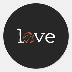 Sticker Rond Bysketbyll Sports Athlete Court Player Cadeau