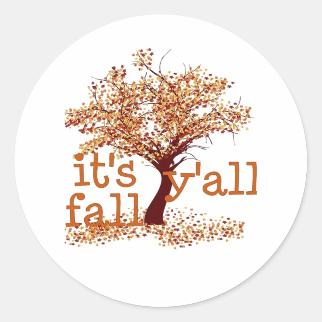 Sticker Rond C’est automne Y’all Basic Clean (Devant)