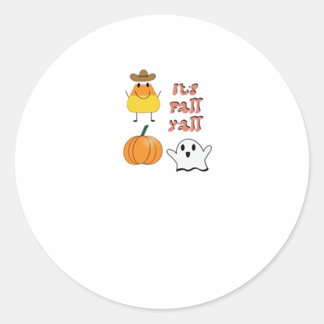 Sticker Rond C’est l’automne Y’all Minimal Clean (Devant)