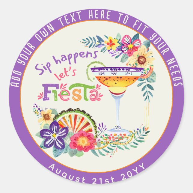 Sticker Rond Ça arrive! Fêtons ça Custom (Devant)