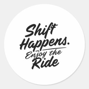 Sticker Rond Ça arrive. Profitez de la balade Passionné de voit