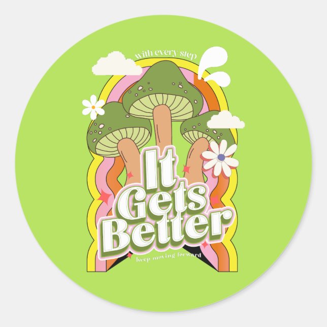 Sticker Rond Ça devient mieux | Sensations Super Good Vibes & R (Devant)