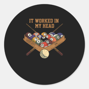 Sticker Rond Ça M'A Fonctionné Dans Mon Billard Cadeau À 8 B